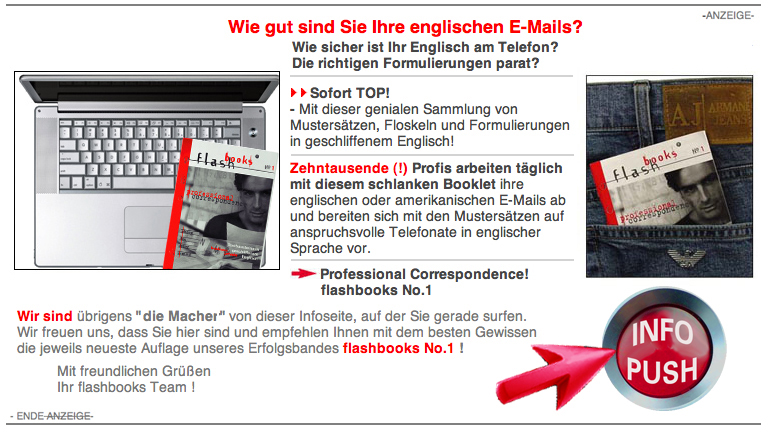 E-Mail English. flashbooks No.1 Professional Correspondence. E-Mail English. Englisch fŸr Phone Calls + Briefe
